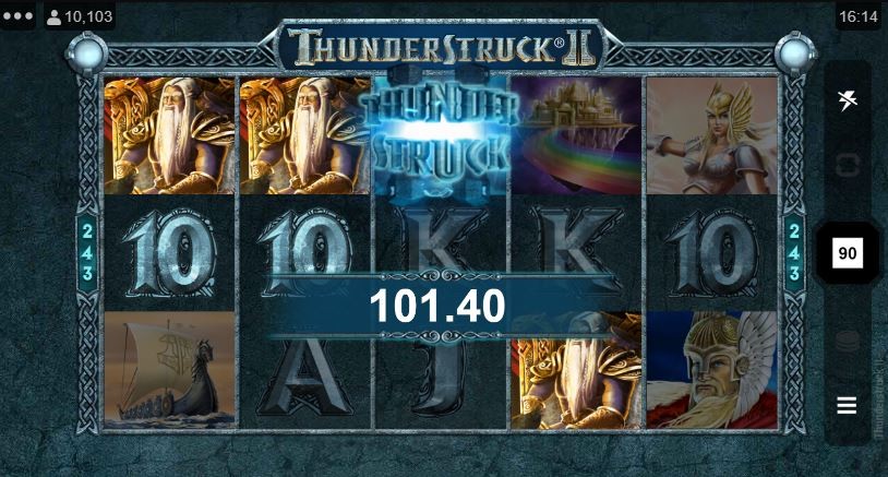 Thunderstruck II slot gameplay