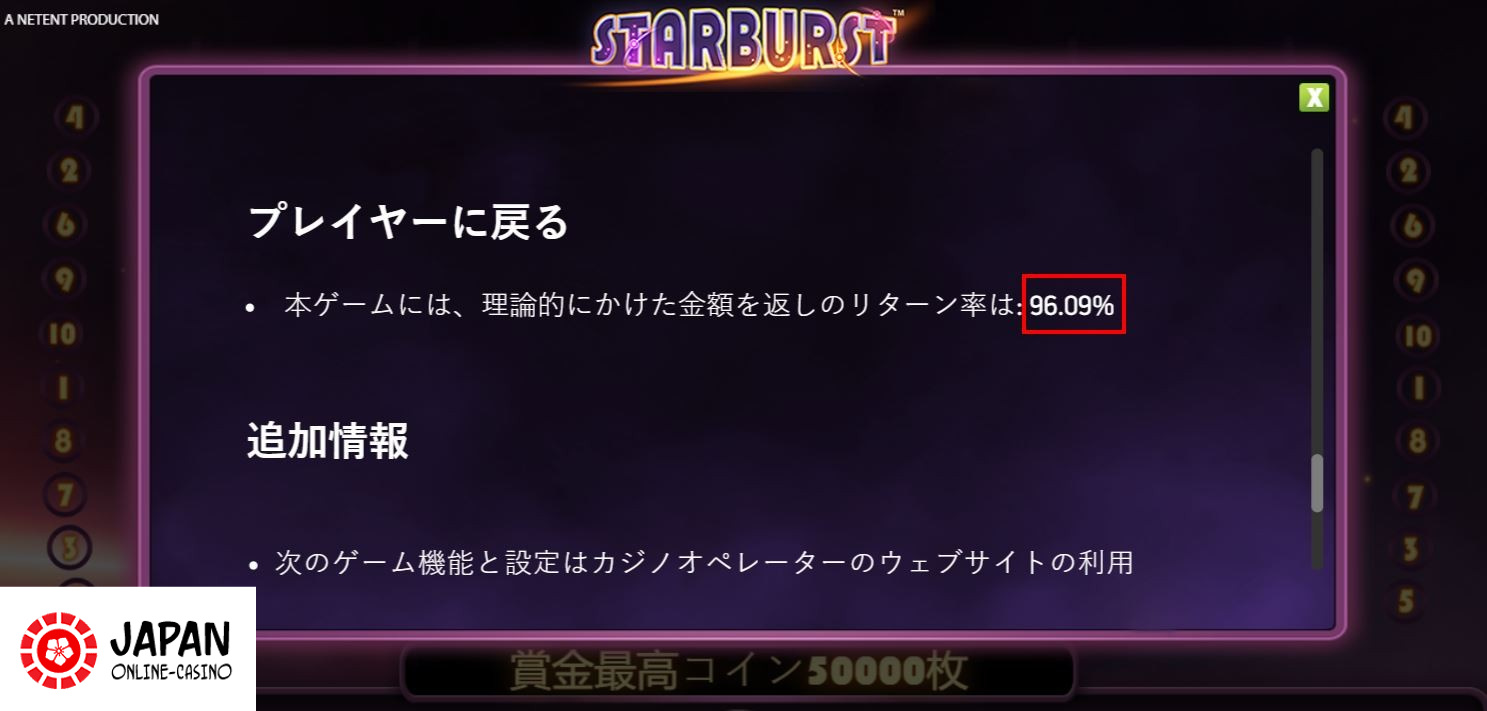 Sample RTP of Starburst slot - オンライン・スロット・ゲームのRTP(還元率)とは、いったい何か ?